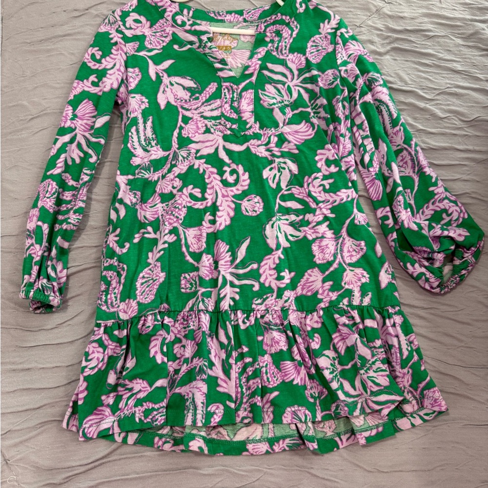 Lilly Pulitzer Green and Pink Floral Top